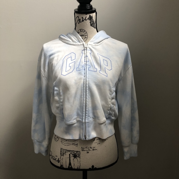 GAP blue and white tye-dye zip up sweater never been worn. - Picture 2 of 3